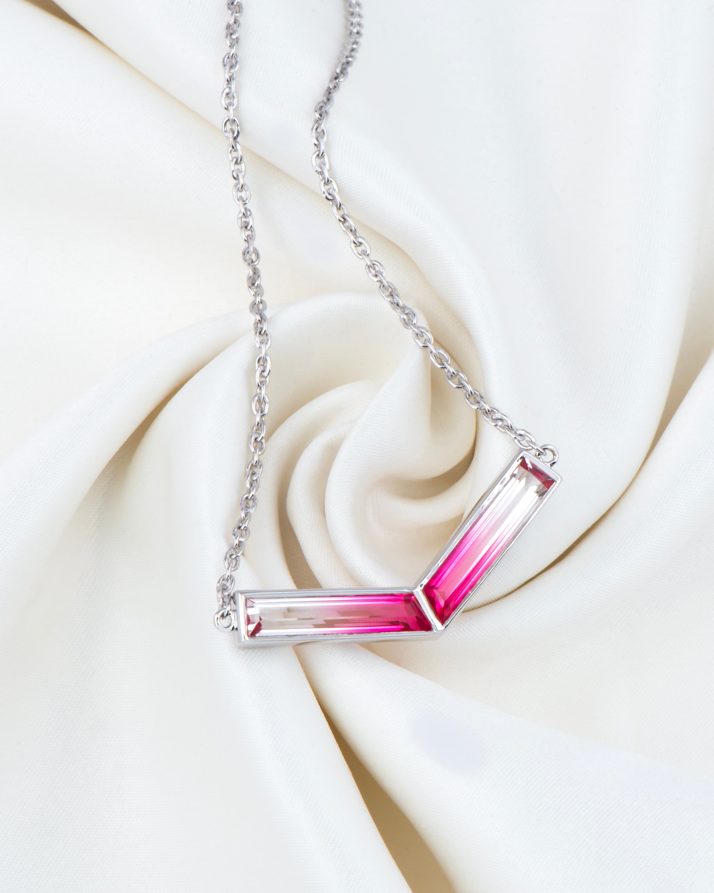 Twilight Blush Blossom Necklace 18"