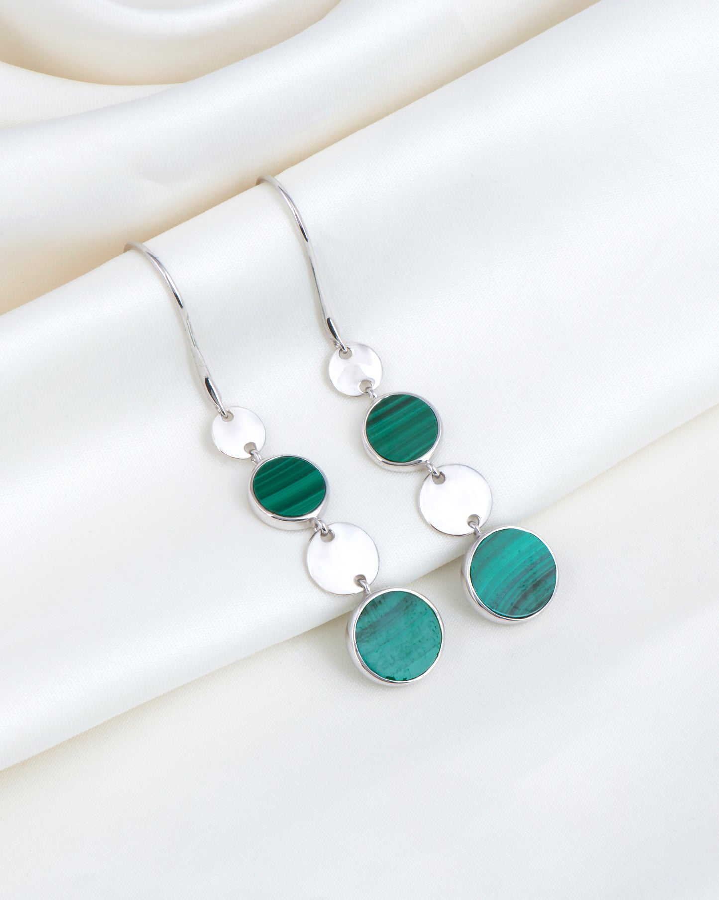 Glistening Silver Teardrop Earrings