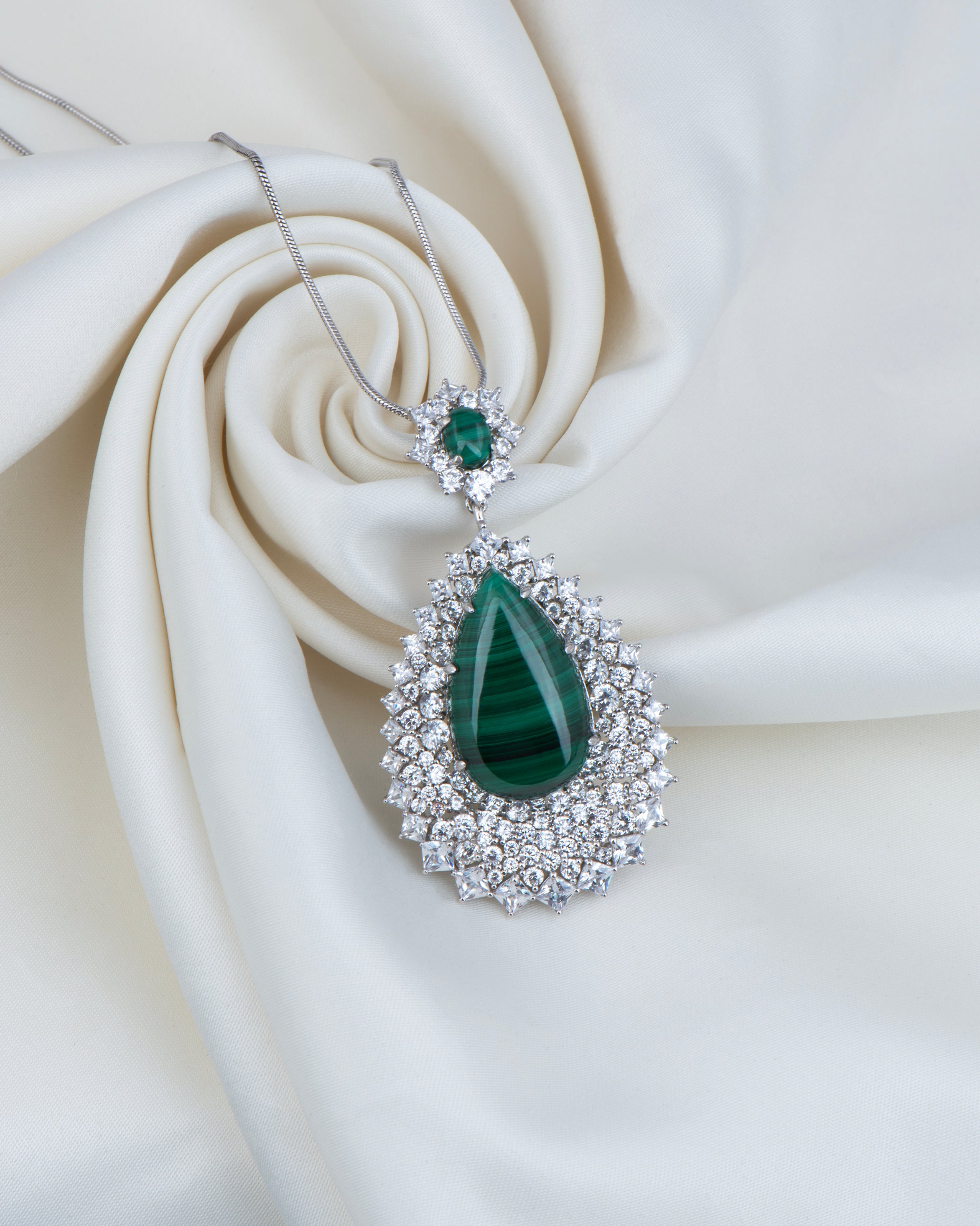 Teardrop Halo Pendant