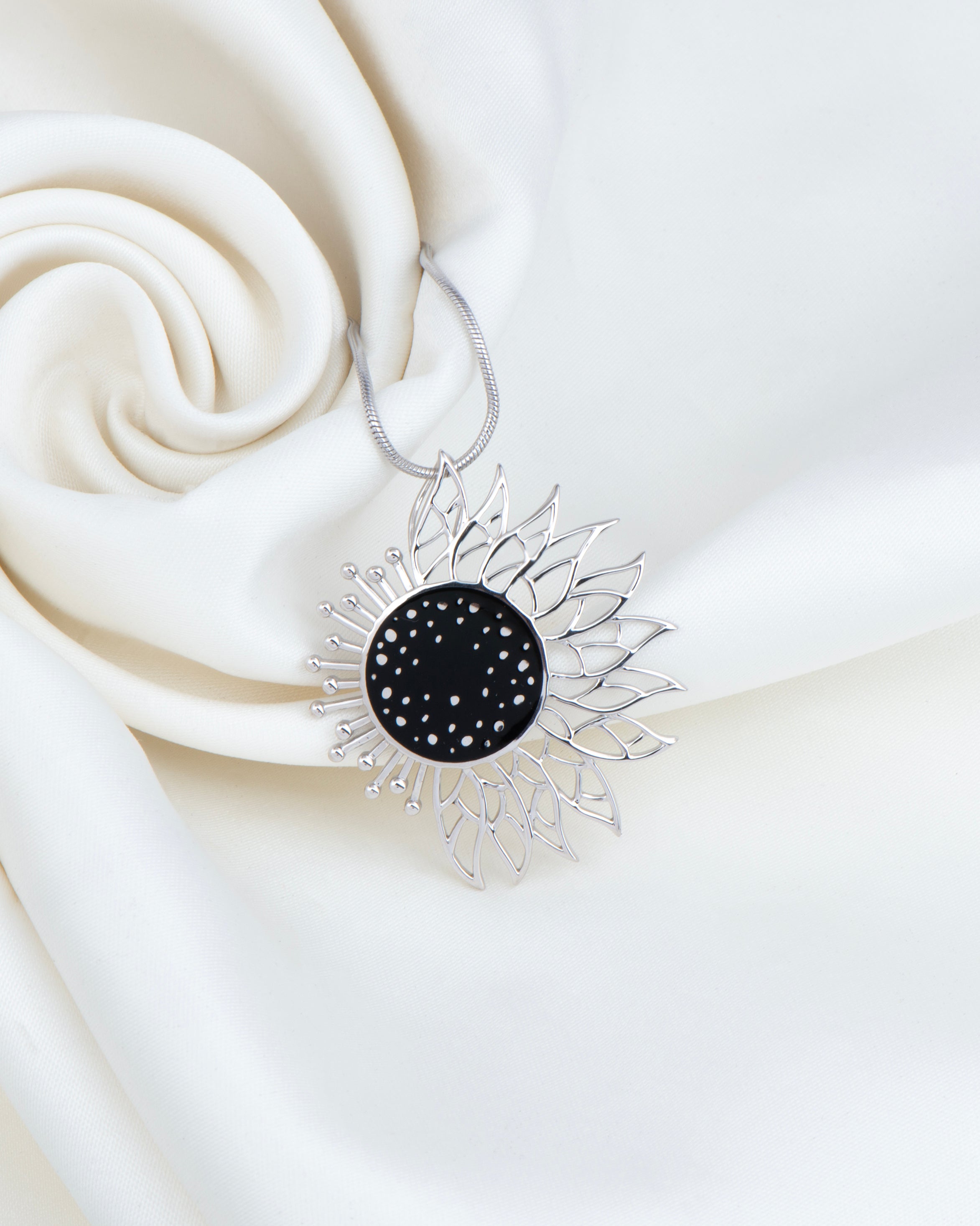 Black Frostlight Eclipse Sun Pendant