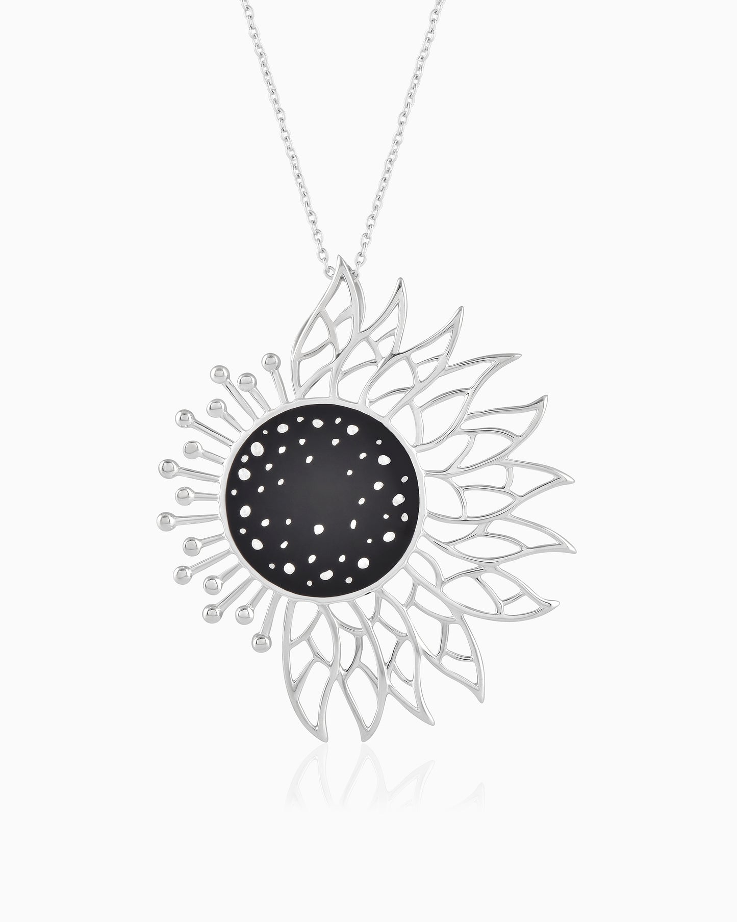 Black Frostlight Eclipse Sun Pendant
