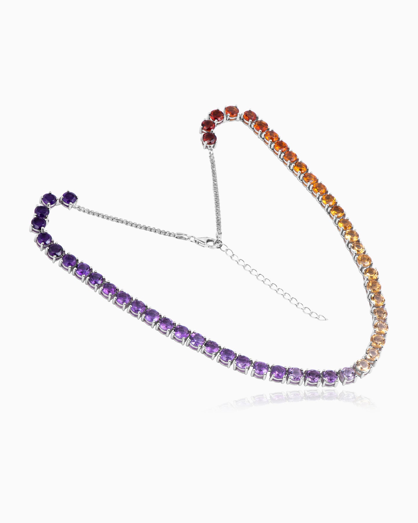 Amethyst Citrine Light to Dark Tennis Necklace 18"