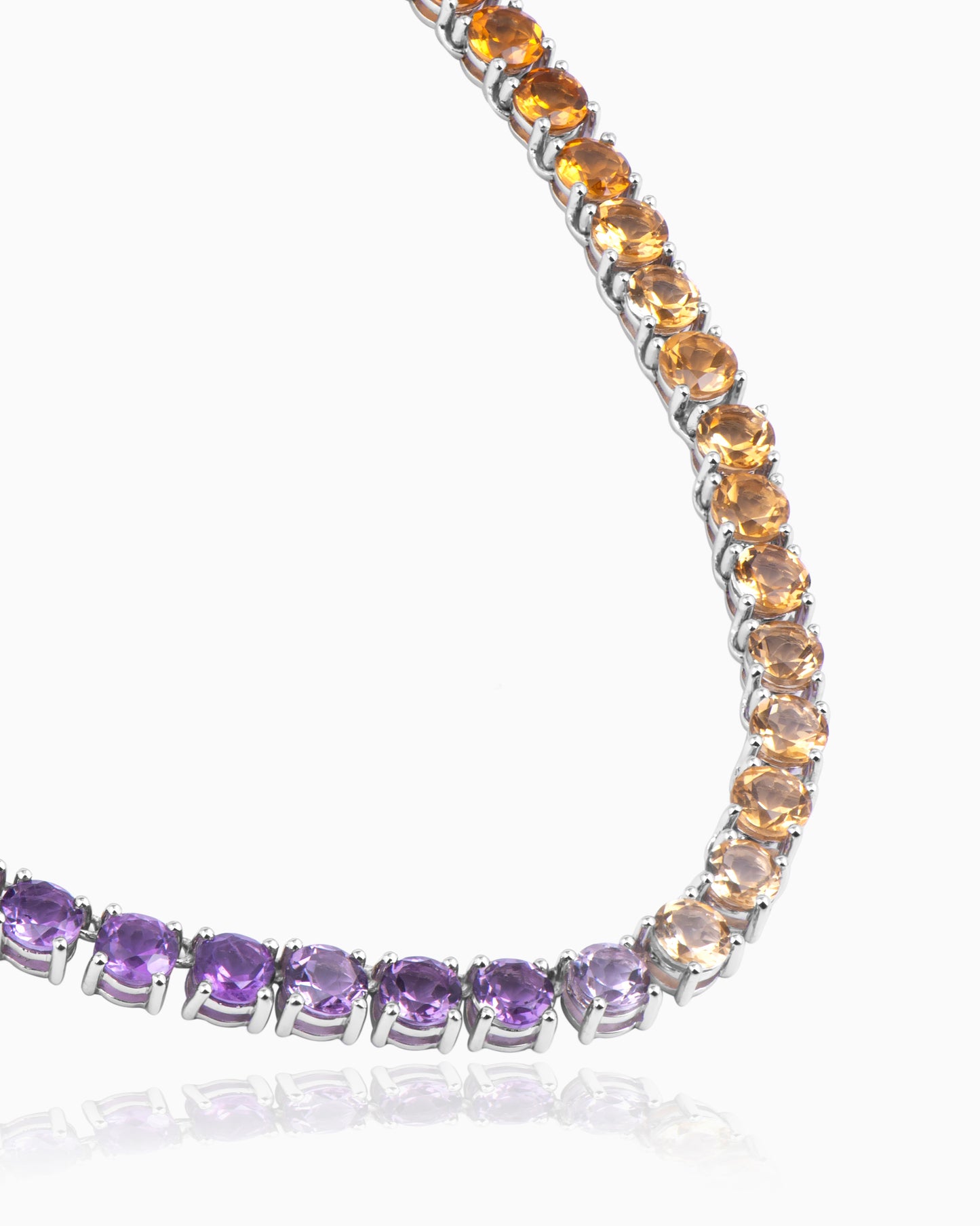Amethyst Citrine Light to Dark Tennis Necklace 18"