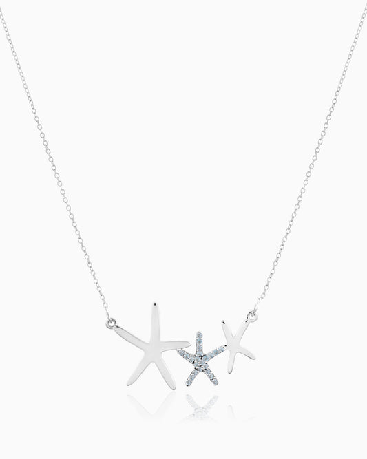 Aqua Starfish Necklace 18"