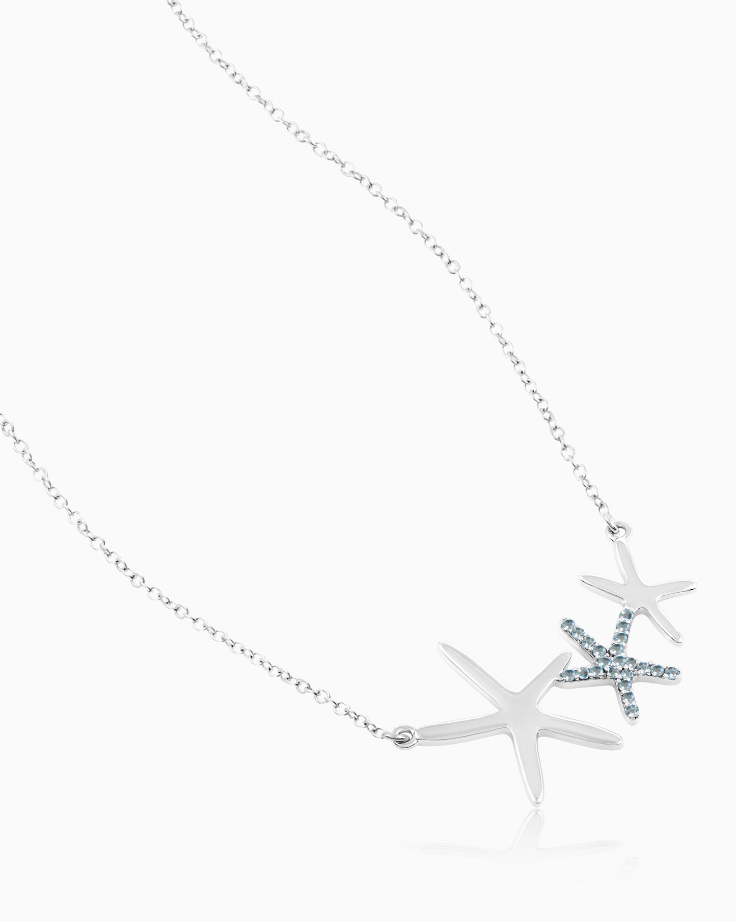 Aqua Starfish Necklace 18"