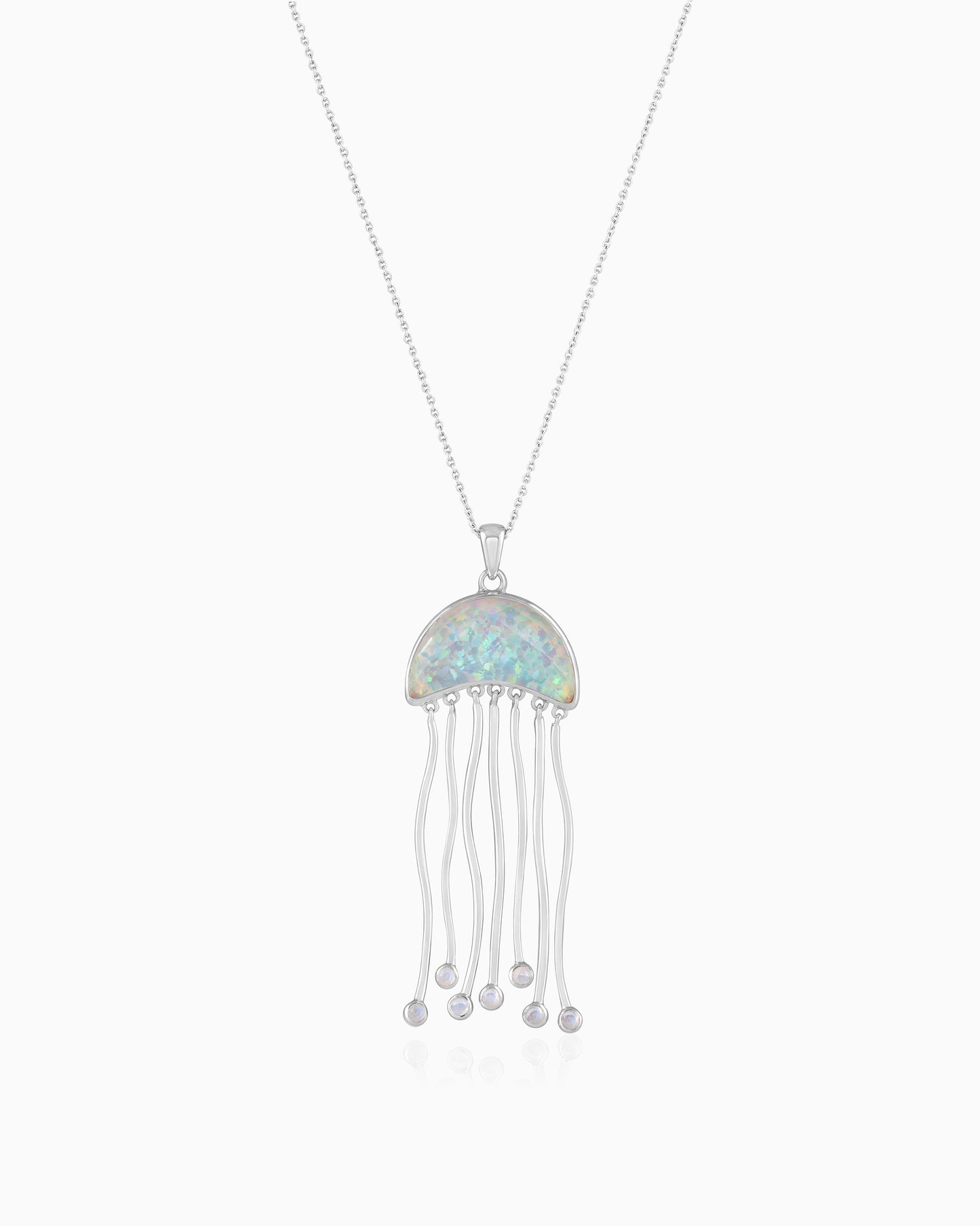 Whispers Beneath Waves Hold a Jellyfish Pendant