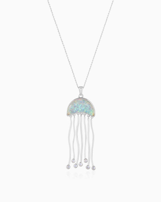 Whispers Beneath Waves Hold a Jellyfish Pendant