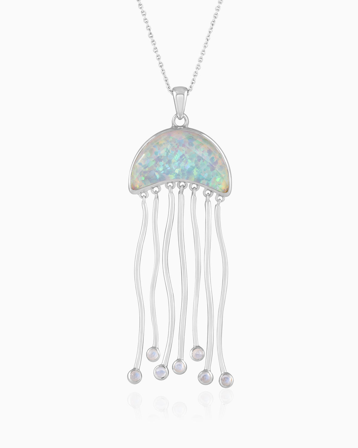 Whispers Beneath Waves Hold a Jellyfish Pendant