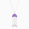Jellyfish Waltz Beneath Ocean Gem Veil Pendant