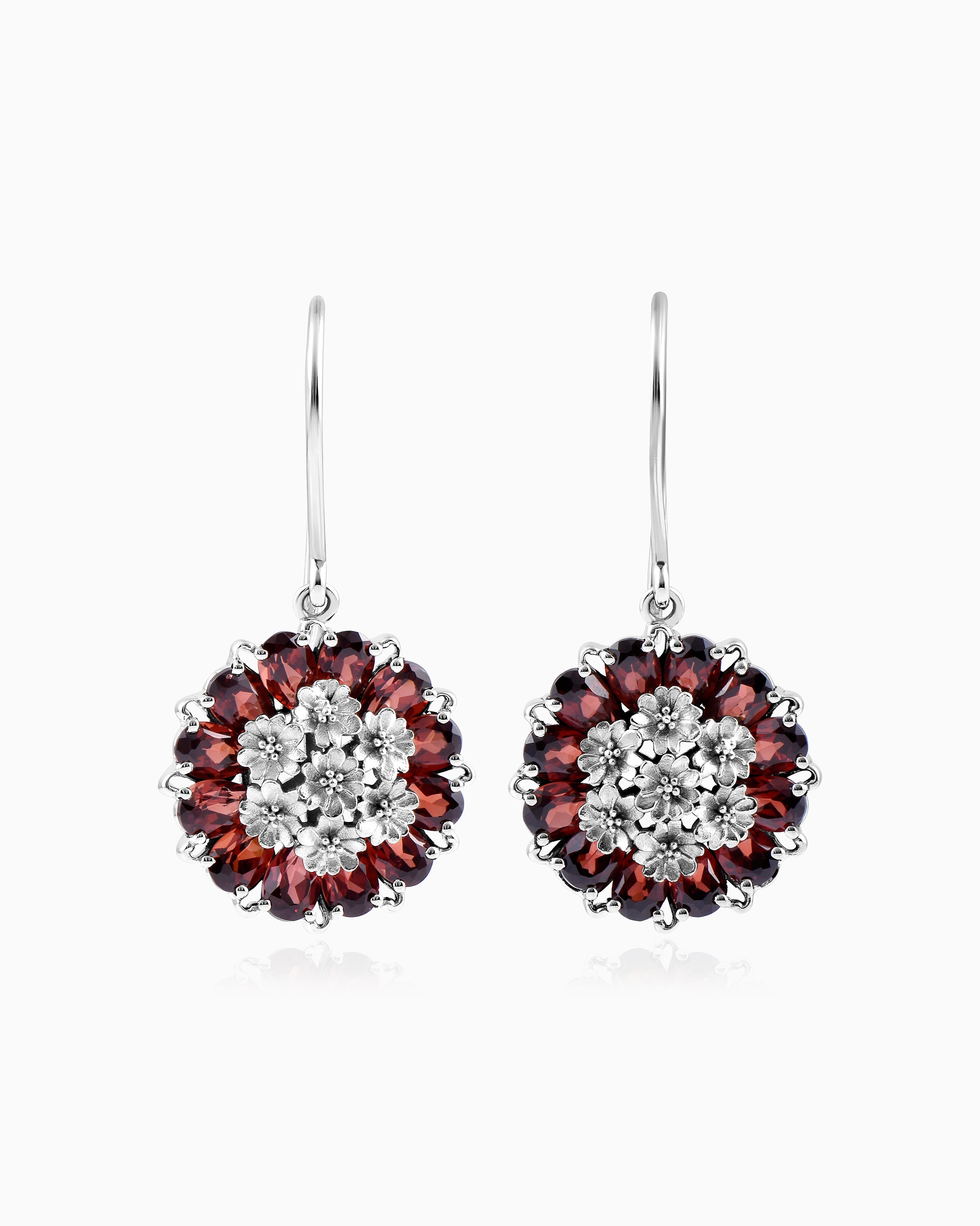 Tatiana Petal Earrings – Garnet Edition