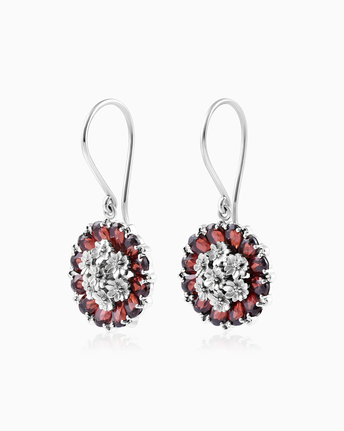 Tatiana Petal Earrings – Garnet Edition