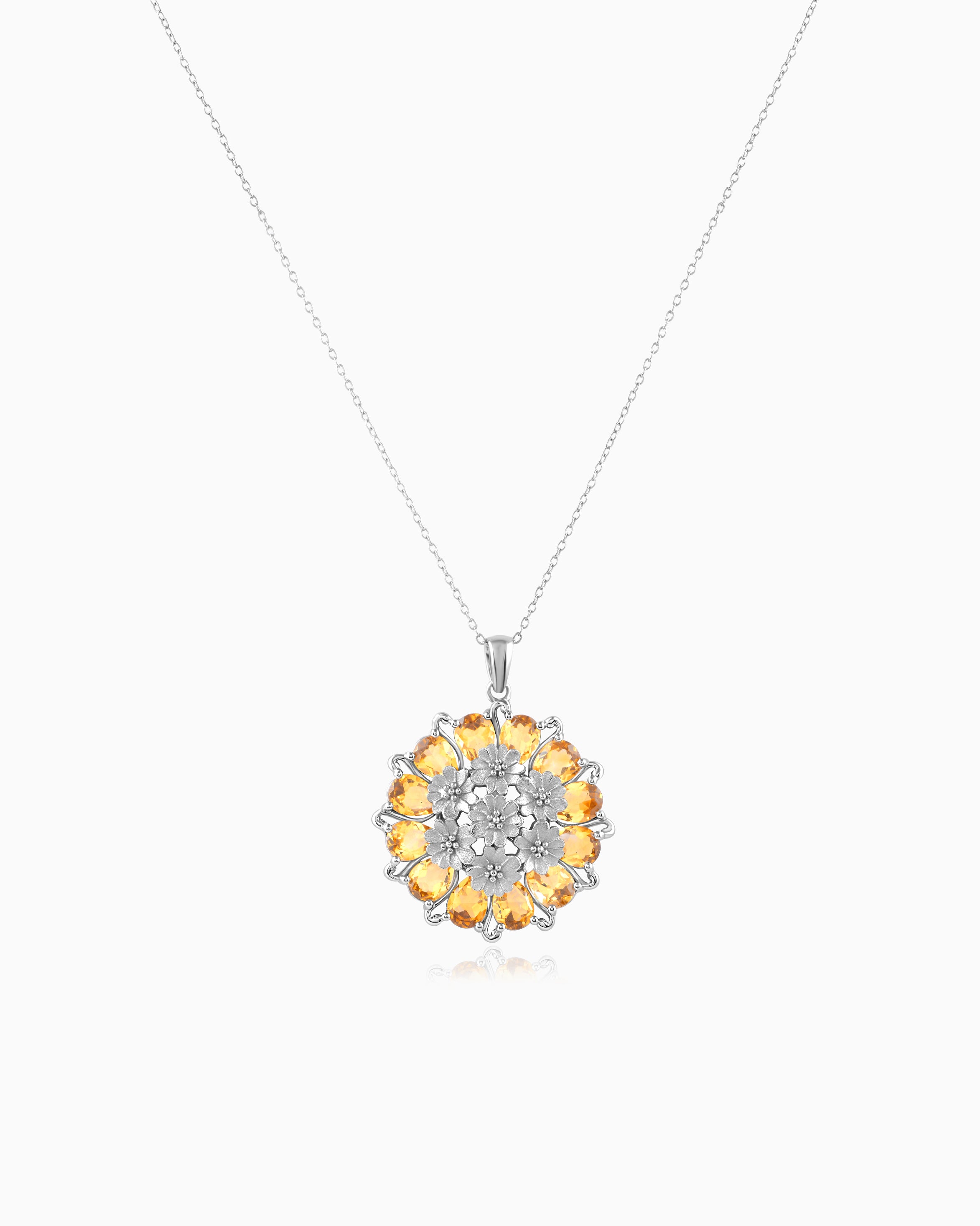 Tatiana Petal Pendant - Citrine Edition