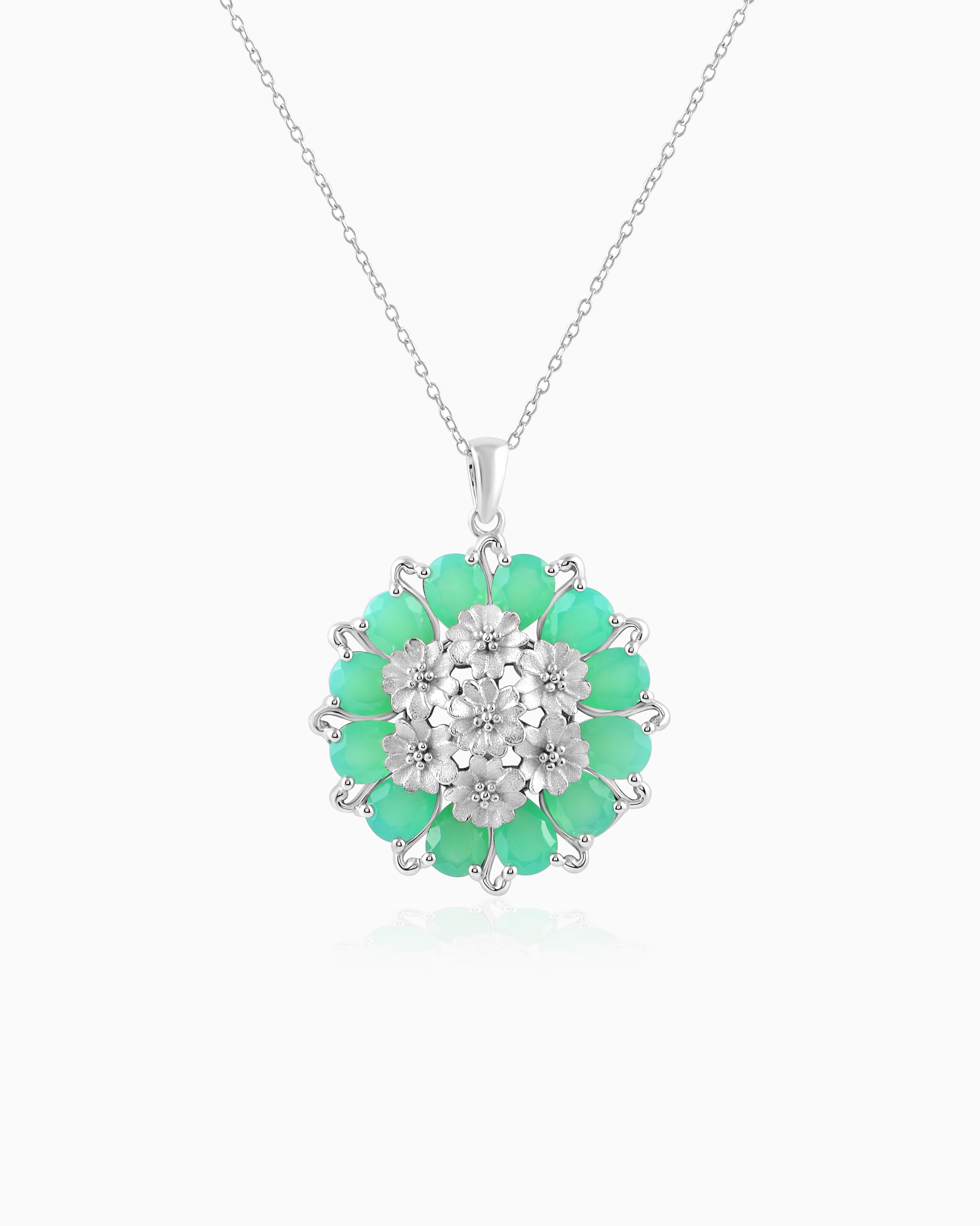 Tatiana Petal Pendant - Chrysoprase Edition
