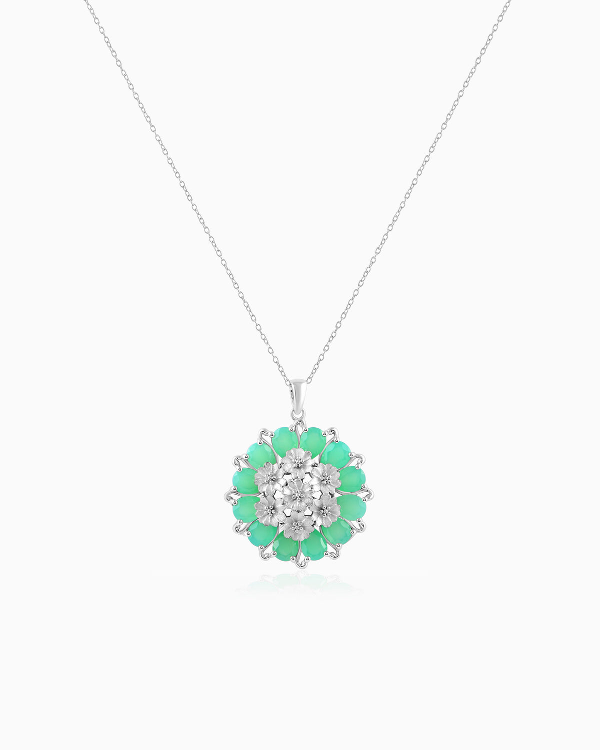 Tatiana Petal Pendant - Chrysoprase Edition
