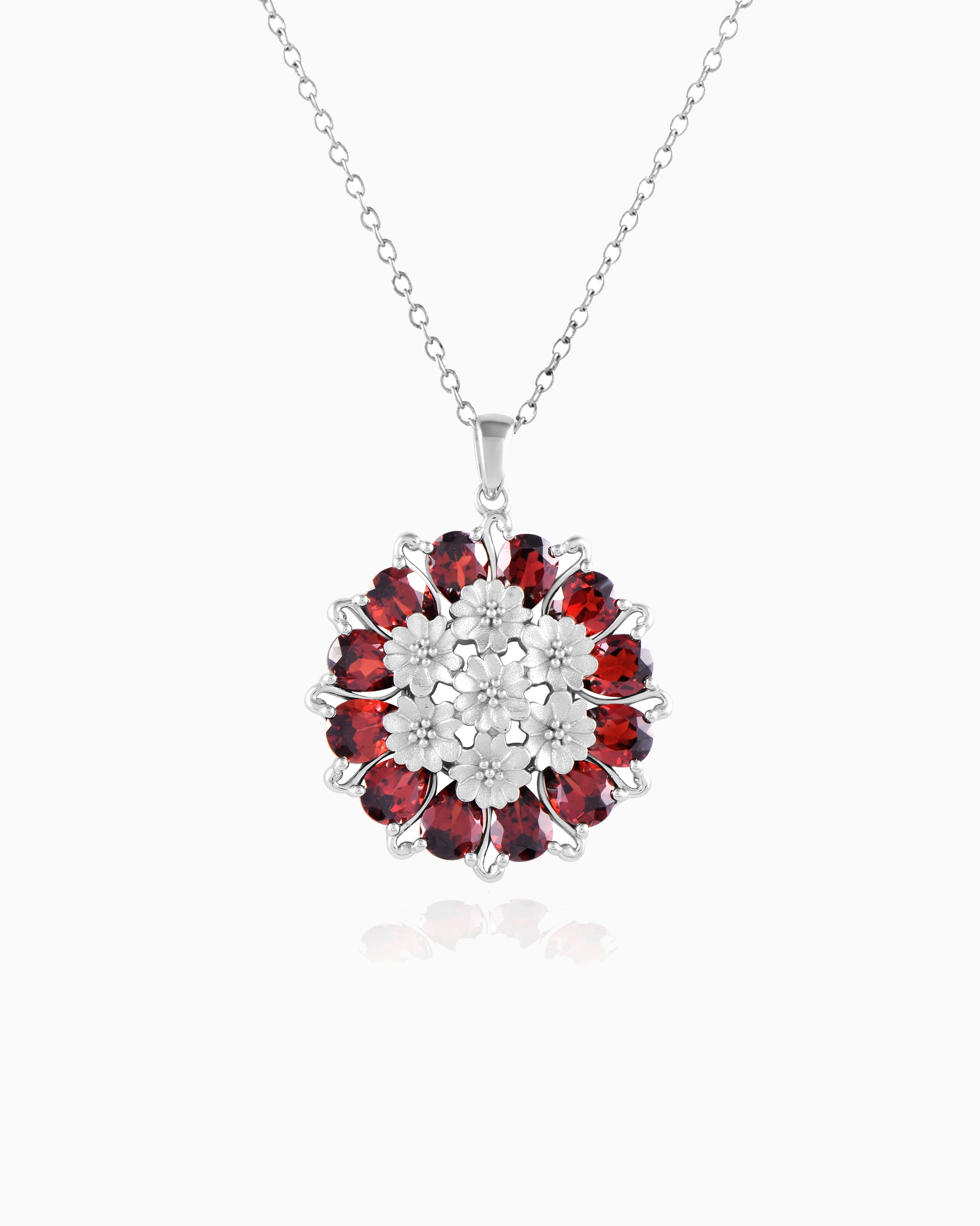 Tatiana Petal Pendant - Garnet Edition