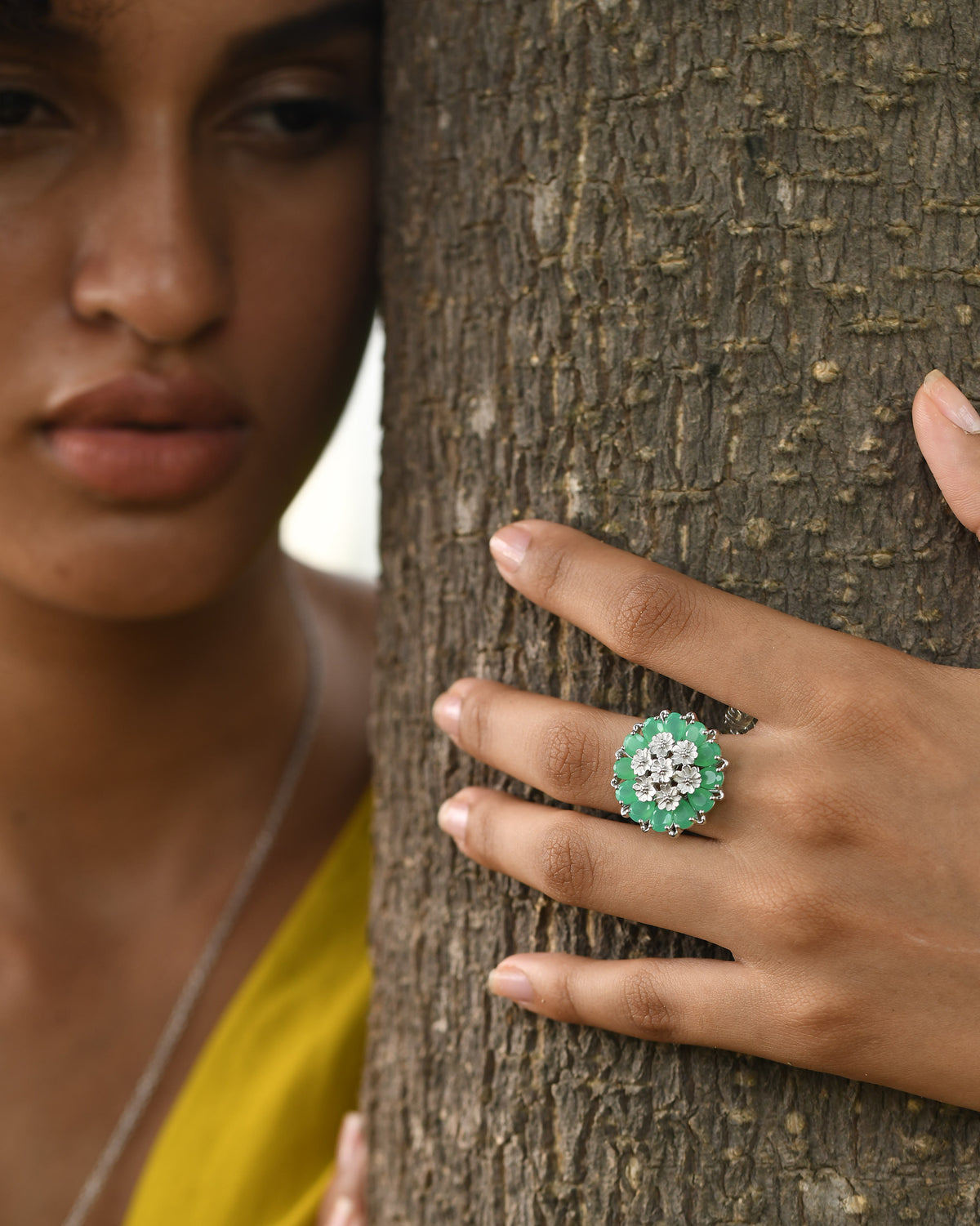 Tatiana Petal Ring - Chrysoprase Edition
