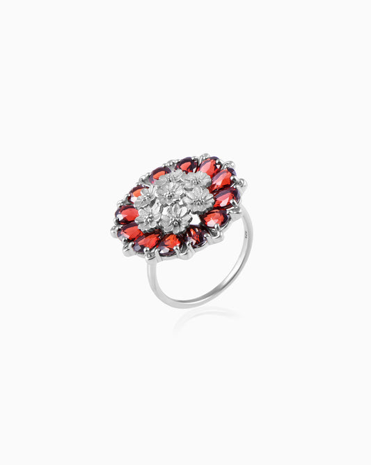 Tatiana Petal Ring- Garnet Edition