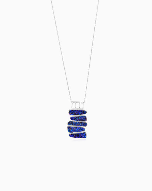 Stacked imperial shimiring pebbeles Pendant
