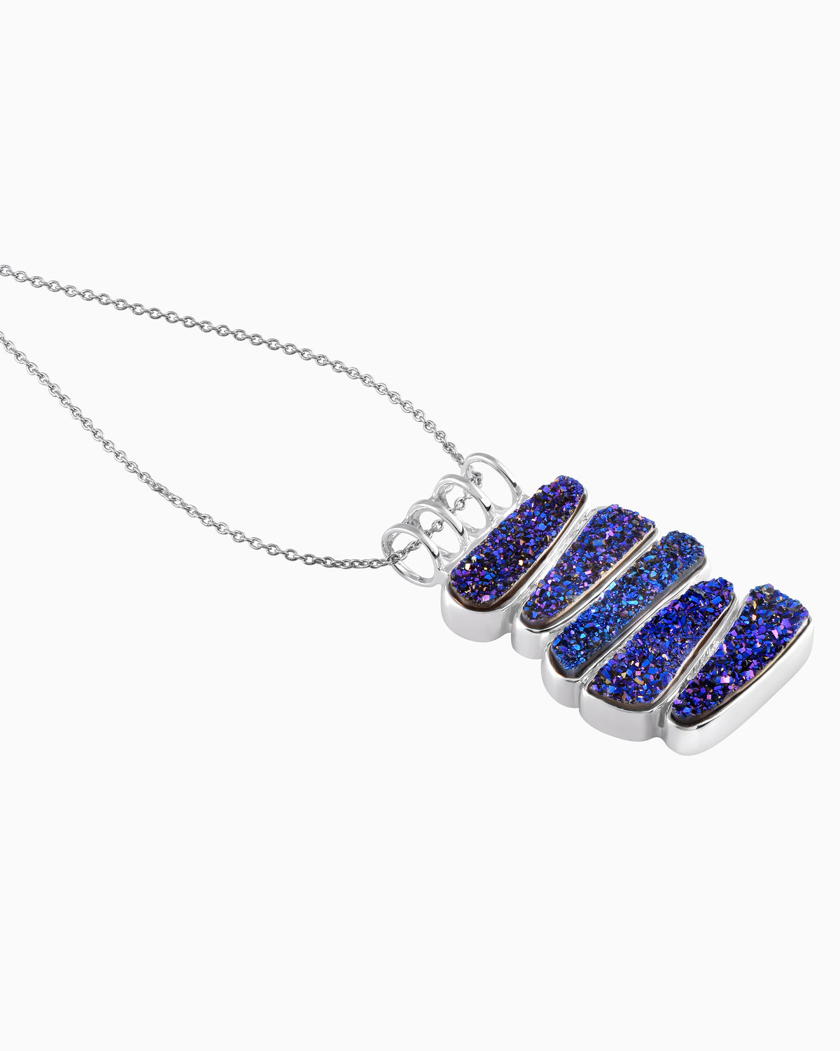 Stacked imperial shimiring pebbeles Pendant