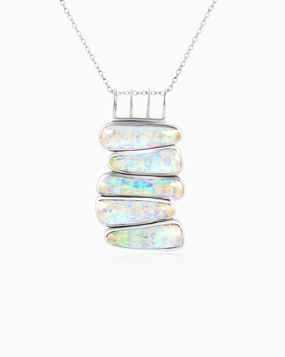 Stacked Opalescent pebbels Pendant