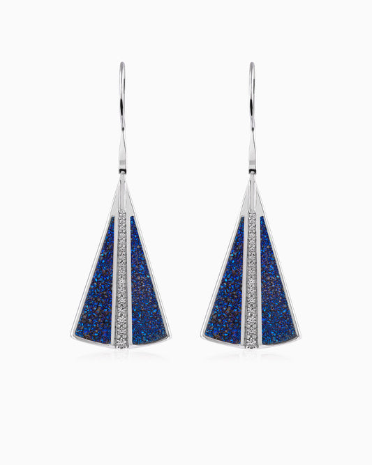 Sapphire Drusy Drop Earrings
