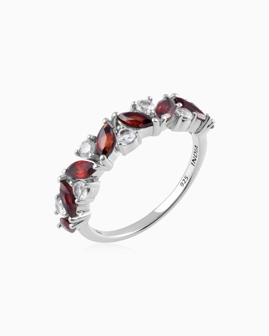 Scarlet Harmony Garnet Ring