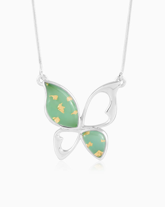 Winged Grace Necklace- Aurora wing 18"