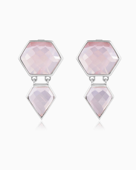 Opaline Mist Rose Gem Earrings