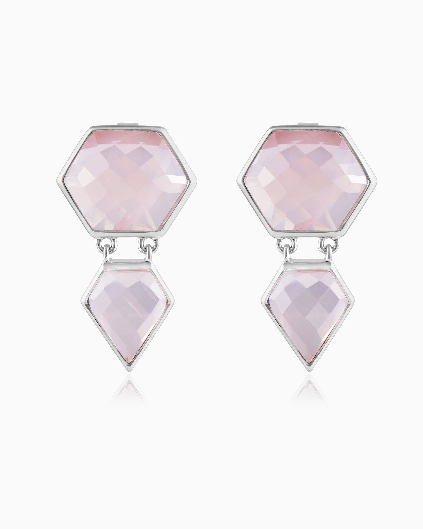 Opaline Mist Rose Gem Earrings