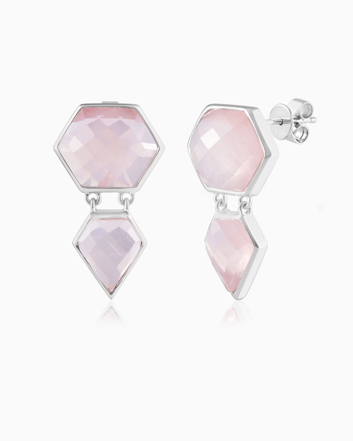 Opaline Mist Rose Gem Earrings