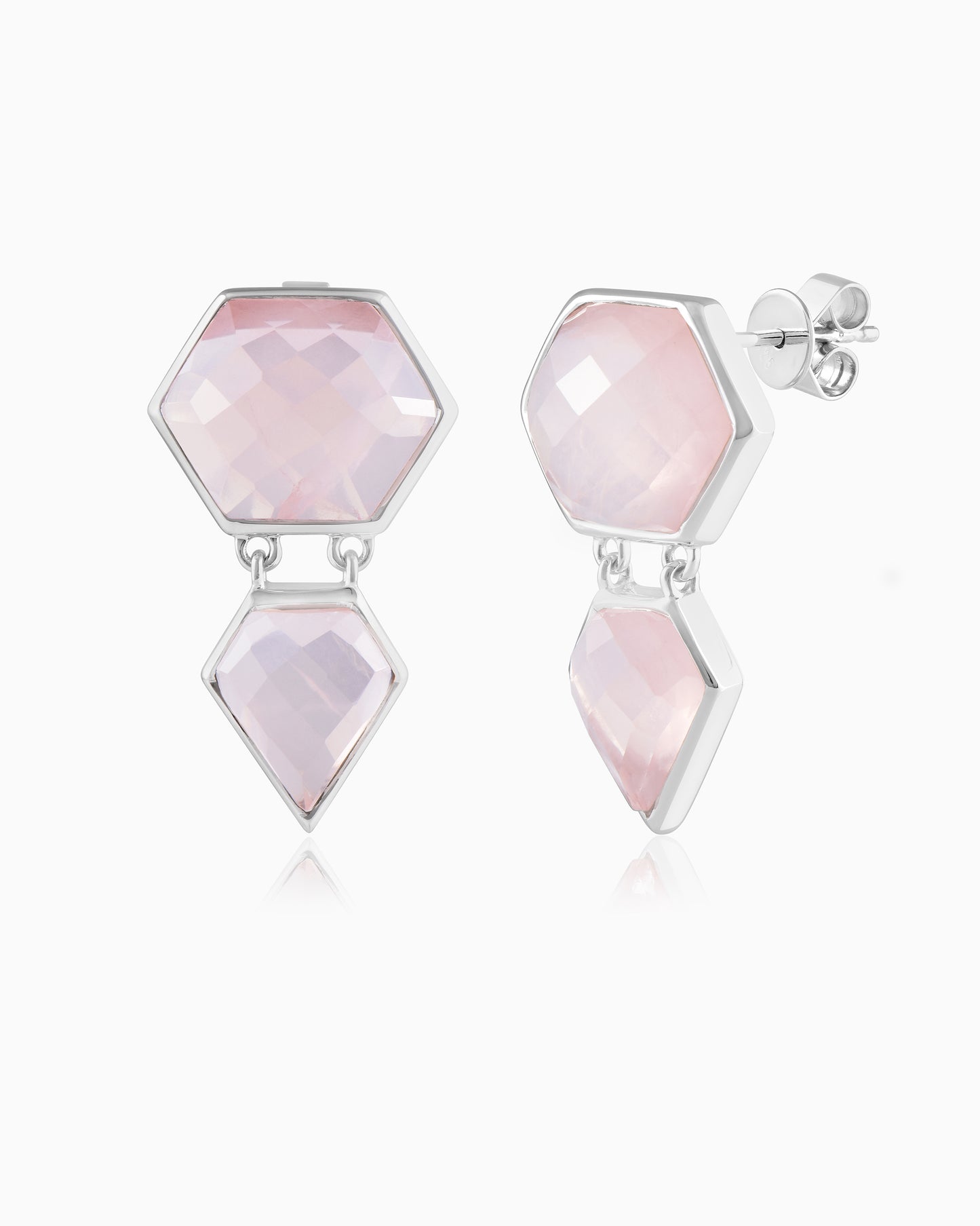 Opaline Mist Rose Gem Earrings