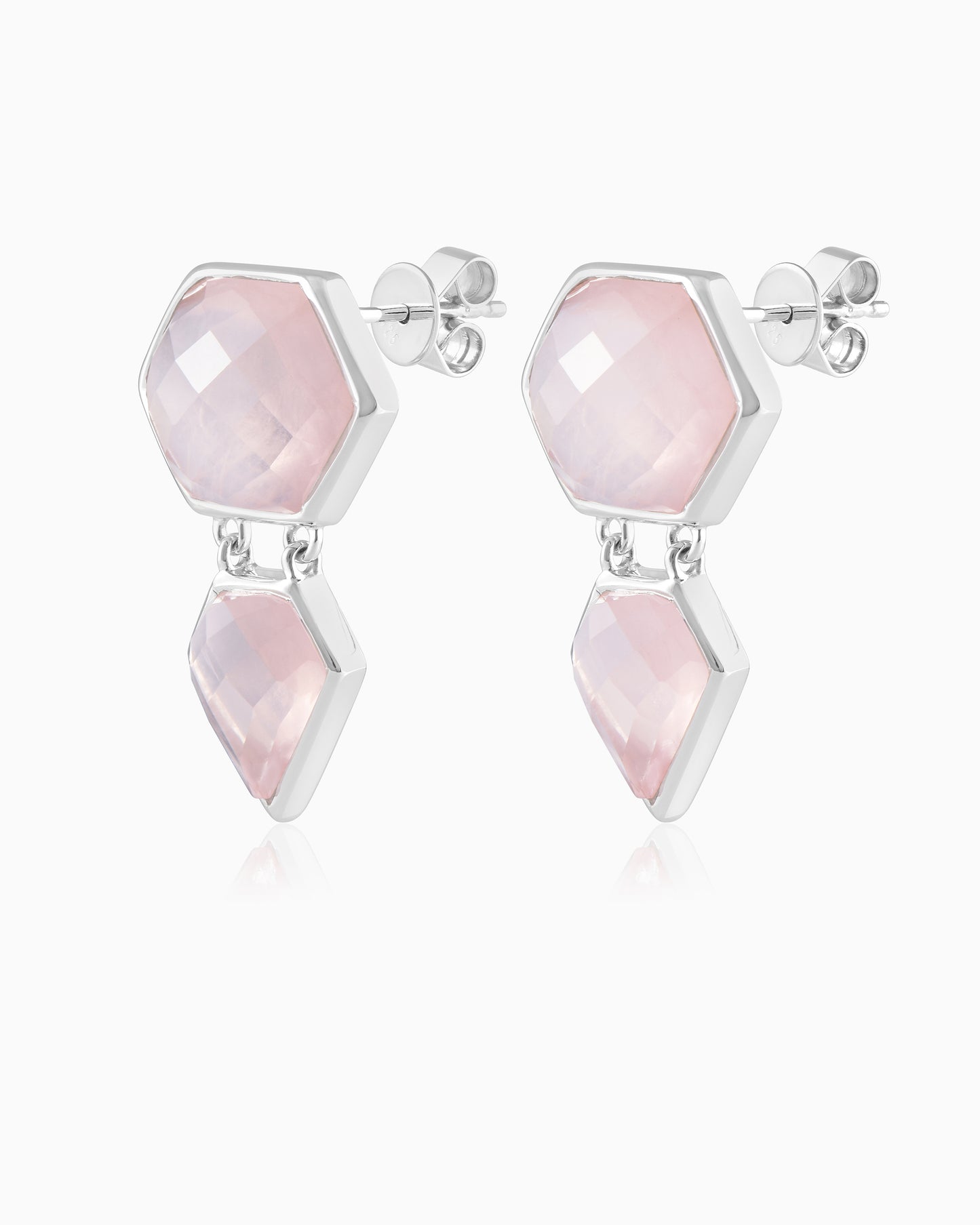 Opaline Mist Rose Gem Earrings