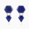 Cobalt Hexa Heart Earrings