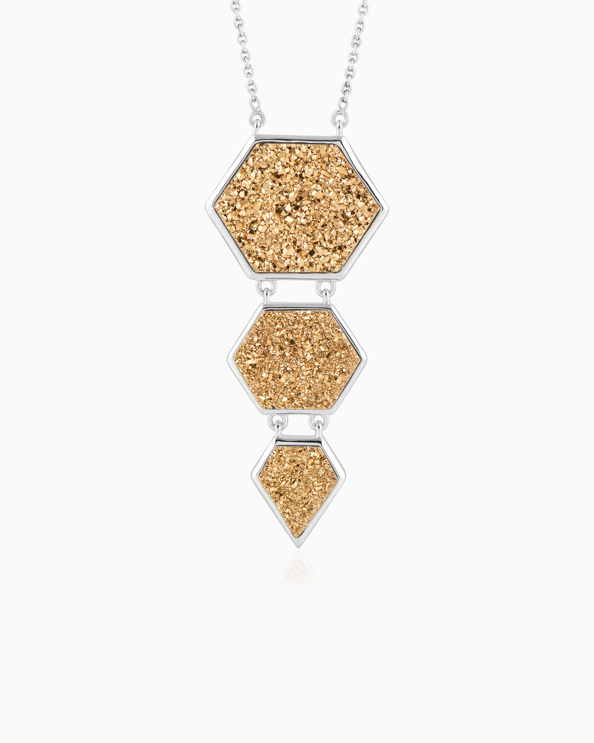 Golden Hexa Star Crust Necklace 18