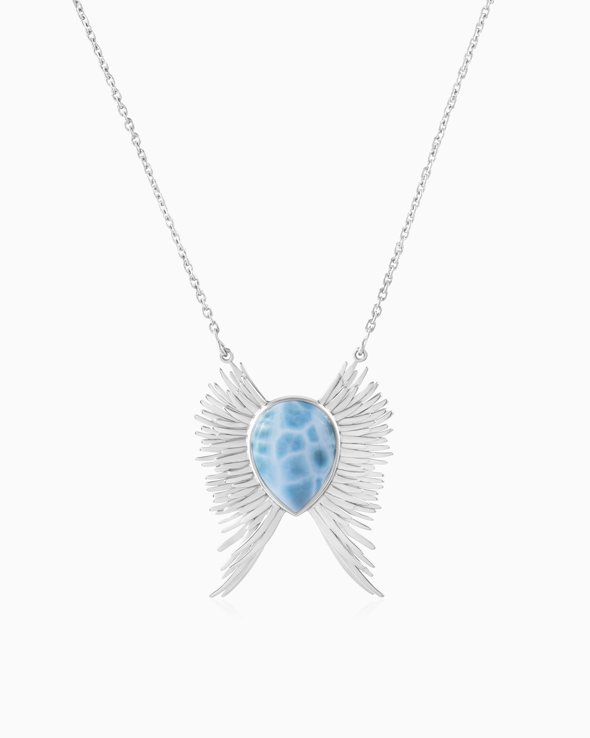 Celestial Winged Larimar Necklace 18