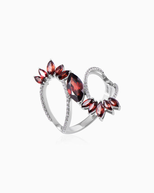 Crimson Dusk Treasure Ring