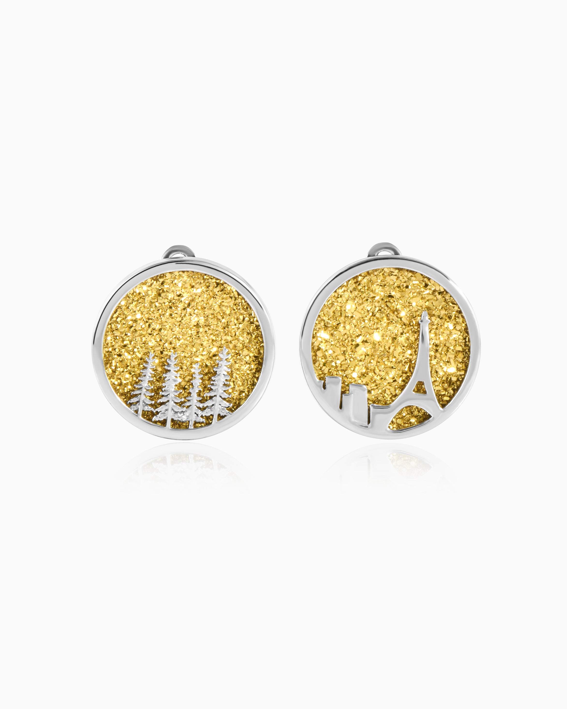 Asphalt Bloom Studs – Golden Drusy