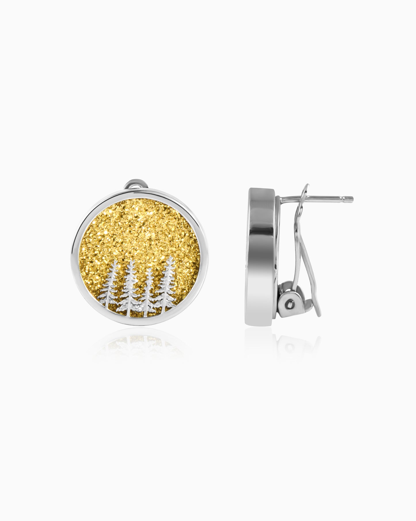 Asphalt Bloom Studs – Golden Drusy