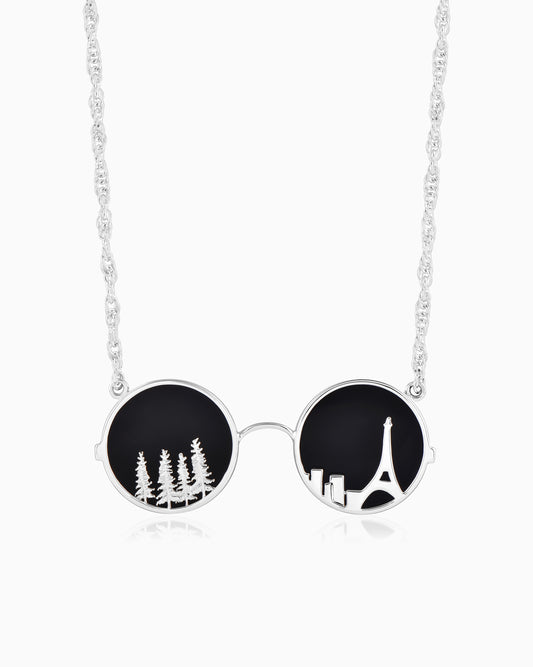 Asphalt Bloom Necklace - Dark night 18"