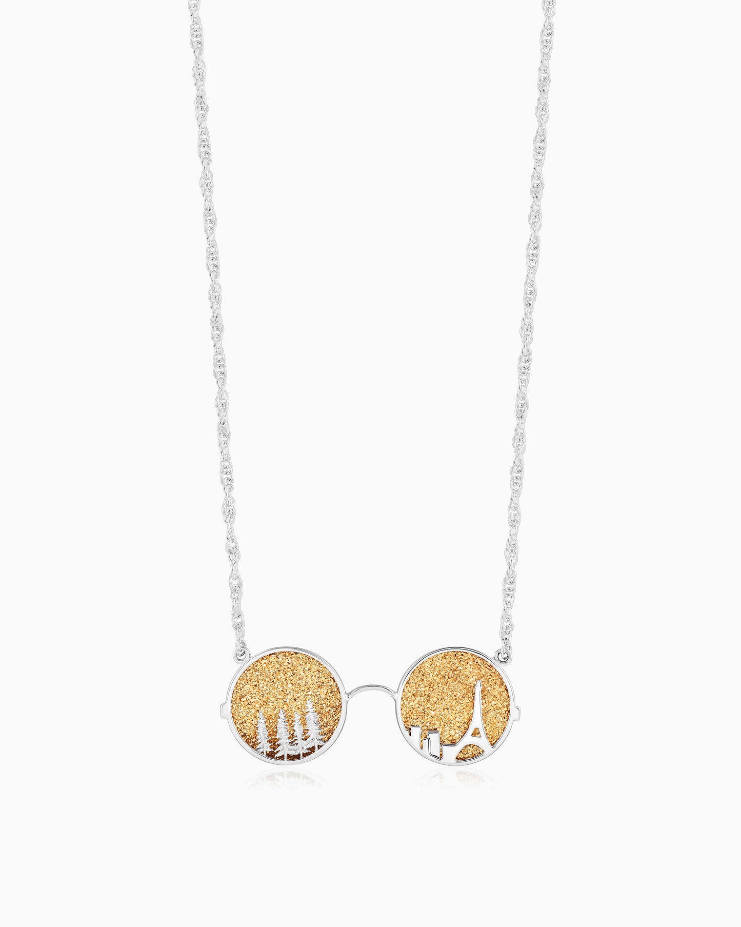 Asphalt Bloom Necklace – Golden Drusy 18"