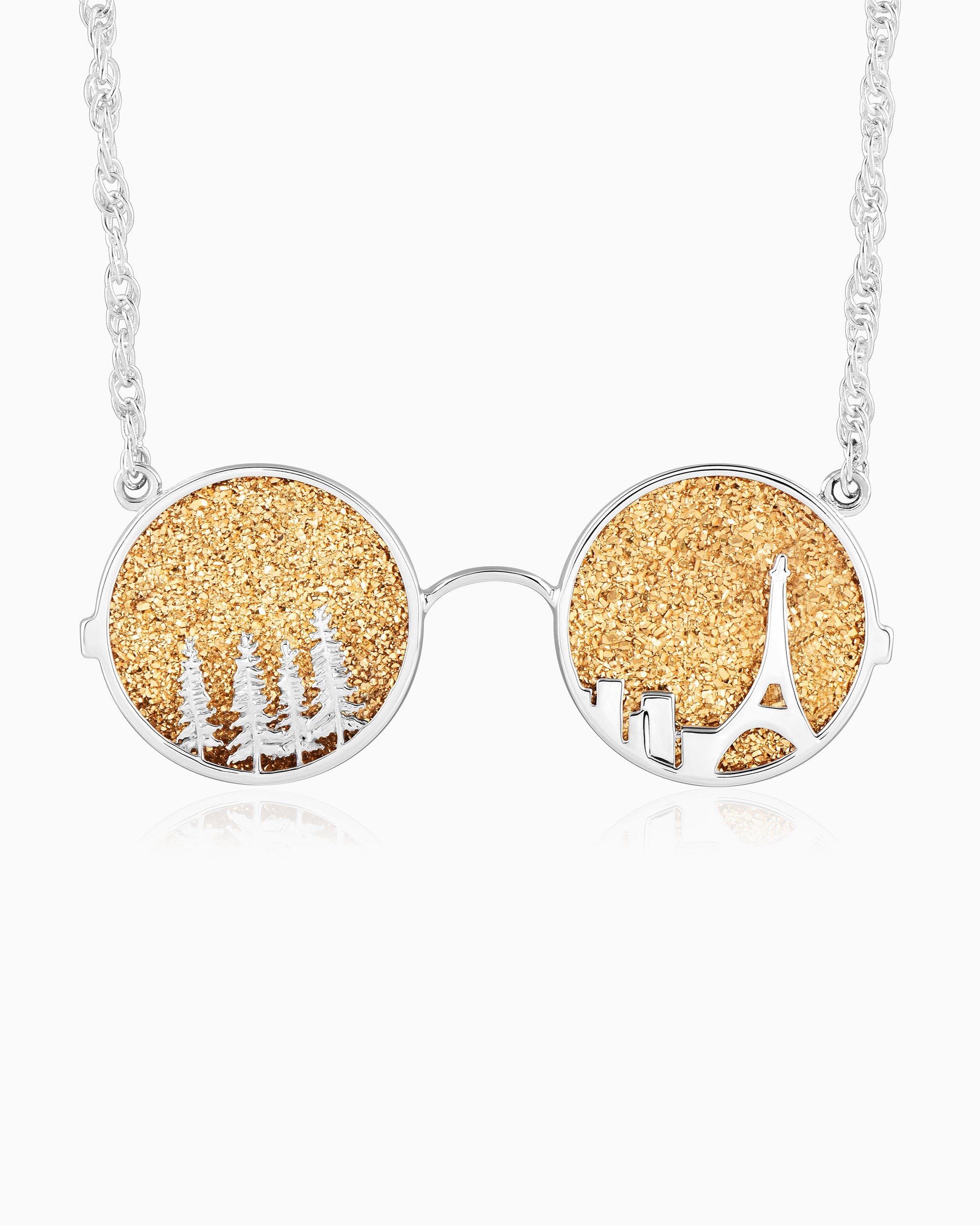 Asphalt Bloom Necklace – Golden Drusy 18