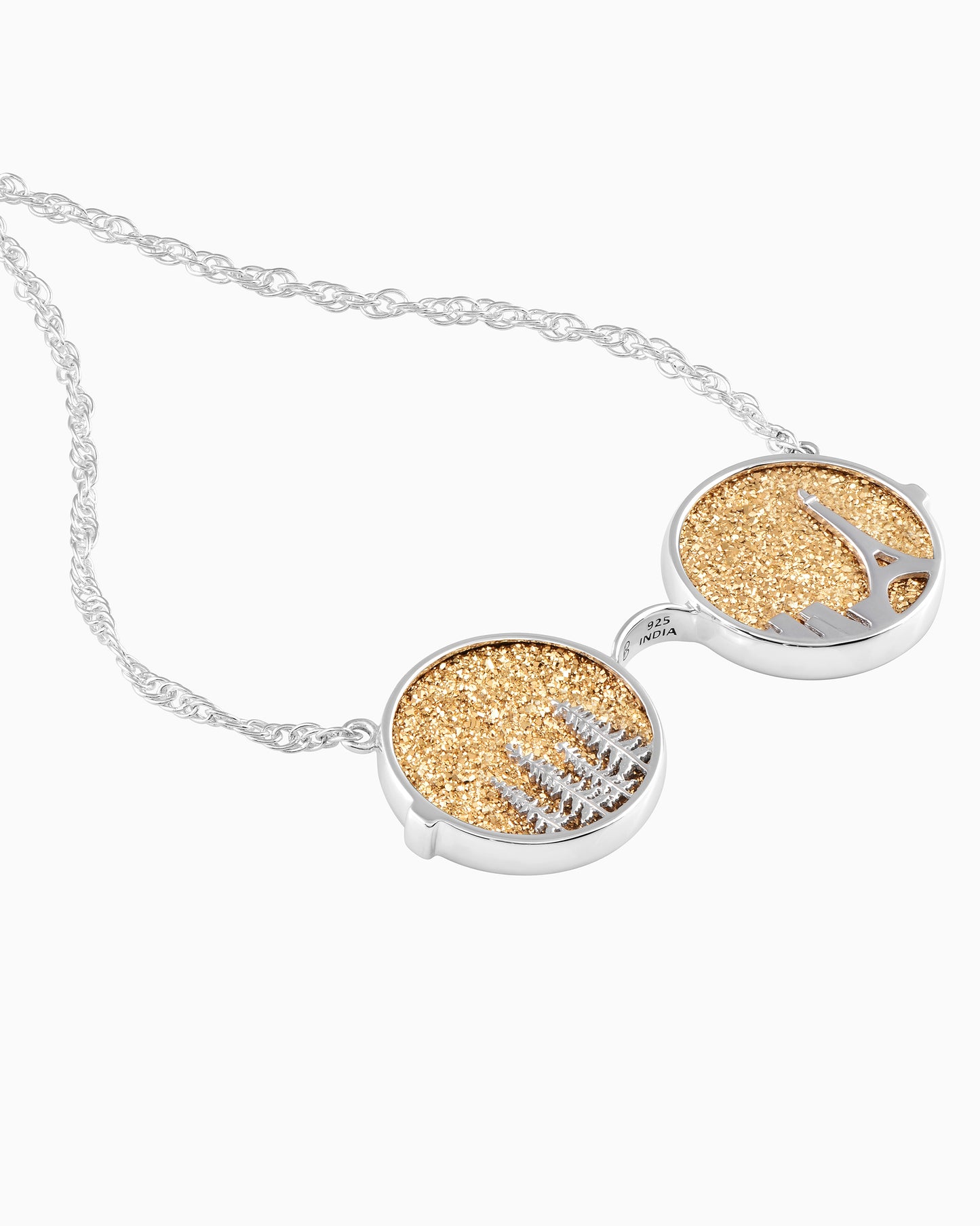 Asphalt Bloom Necklace – Golden Drusy 18"