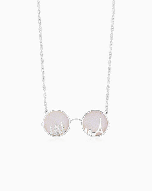 Asphalt Bloom Necklace - Pink Pearl