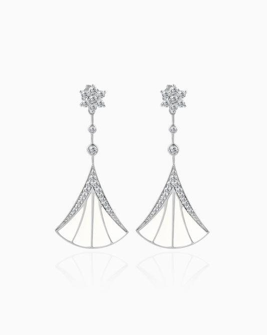 Ivory Enamel Cascade Earrings