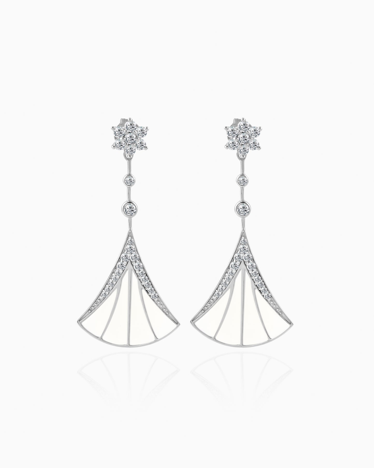 Ivory Enamel Cascade Earrings