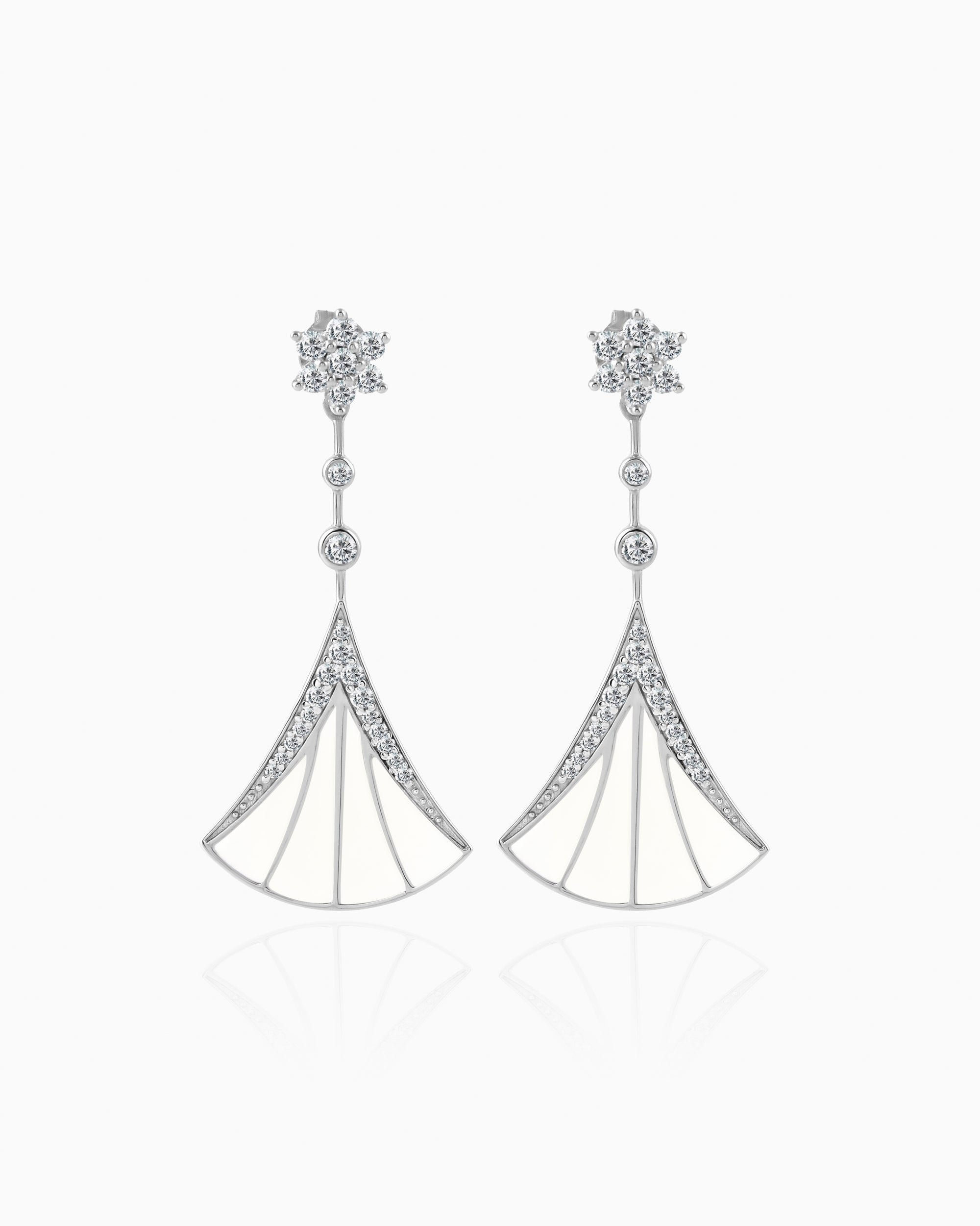 Ivory Enamel Cascade Earrings