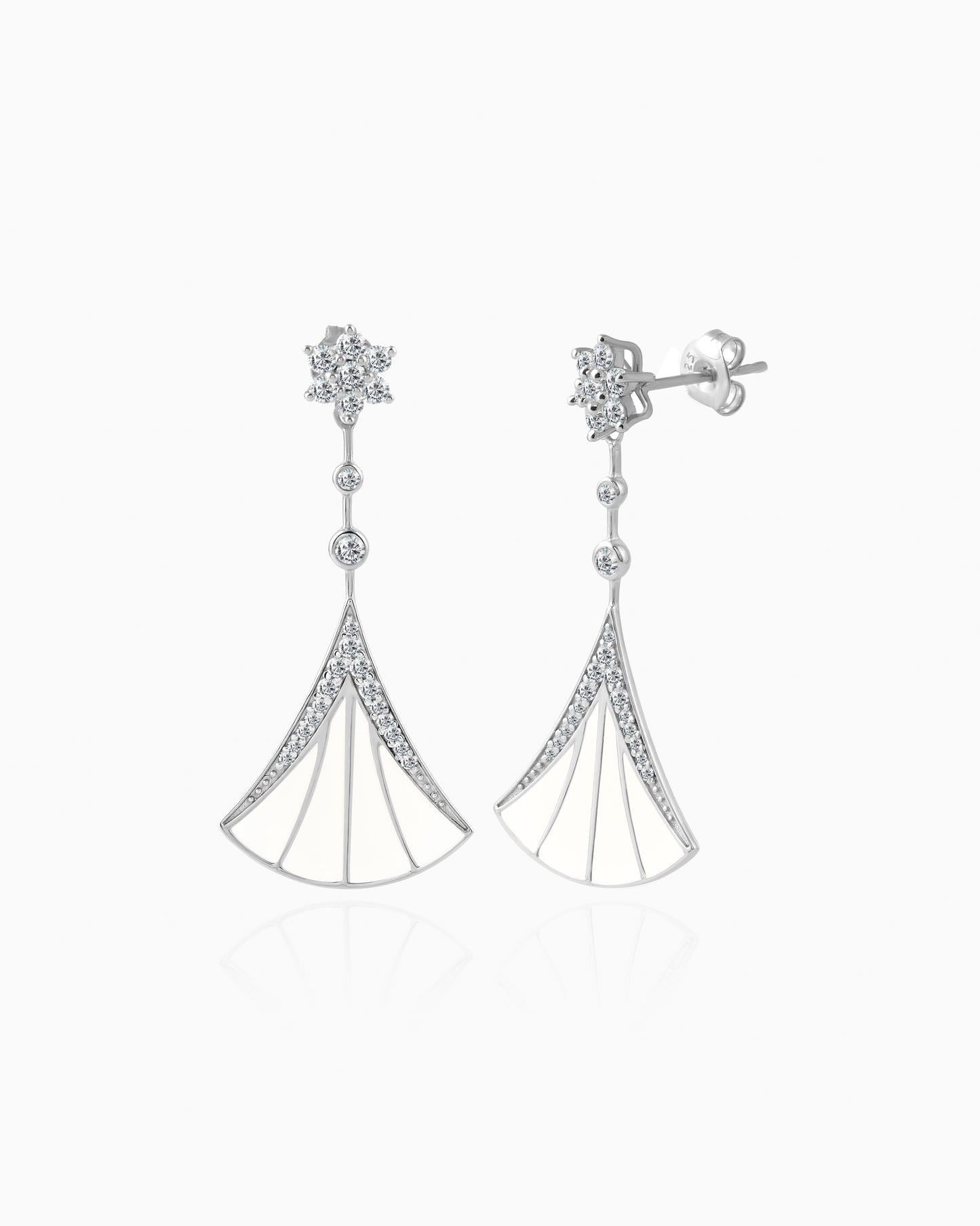 Ivory Enamel Cascade Earrings