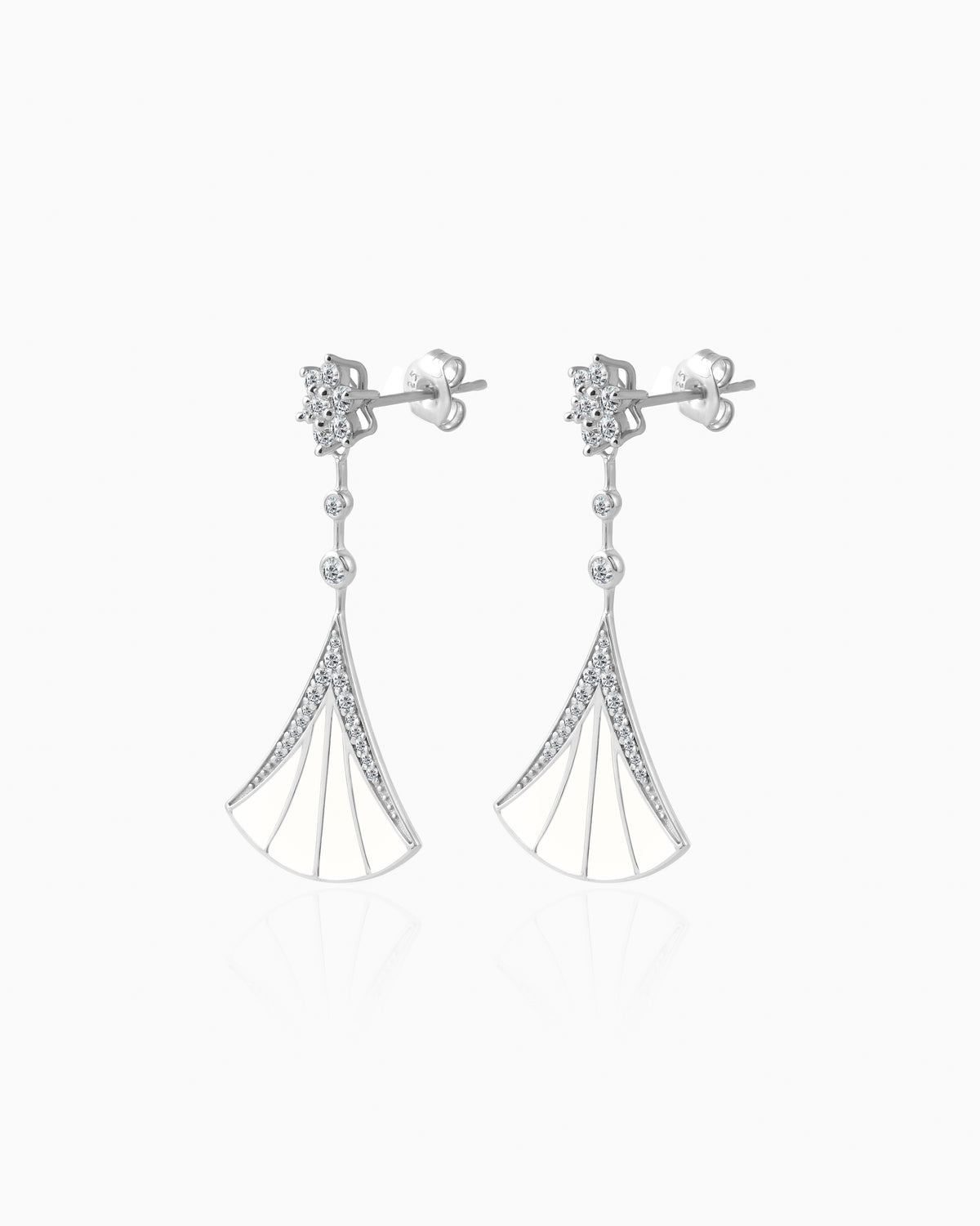 Ivory Enamel Cascade Earrings