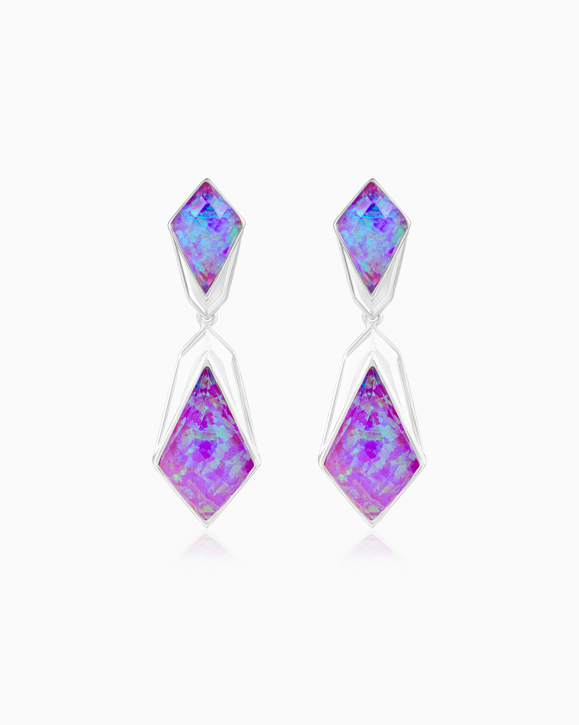Lavender Rhomb Earrings