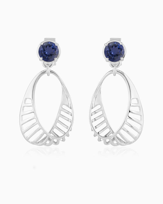 Blue Berry Hanging Basket Earrings